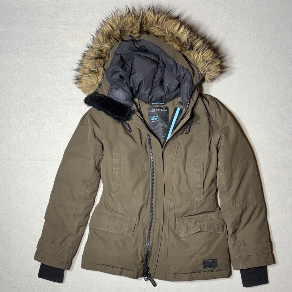 TNA Olive Fur-Lined Ski Jacket